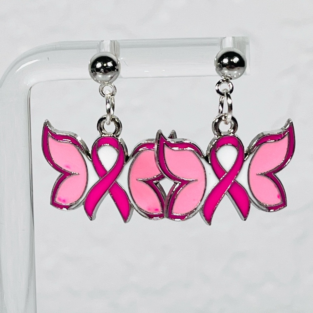 4/$20 Ribbon Butterfly Post Dangle Earrings